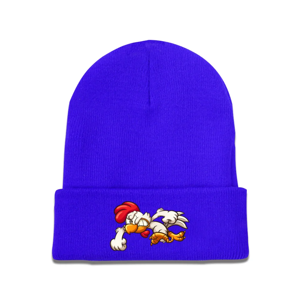 

Angry Chicken Run Ginger Cartoon Film Knitting Beanie Caps Skullies Beanies Ski Caps Soft Bonnet Hats Winter Warm