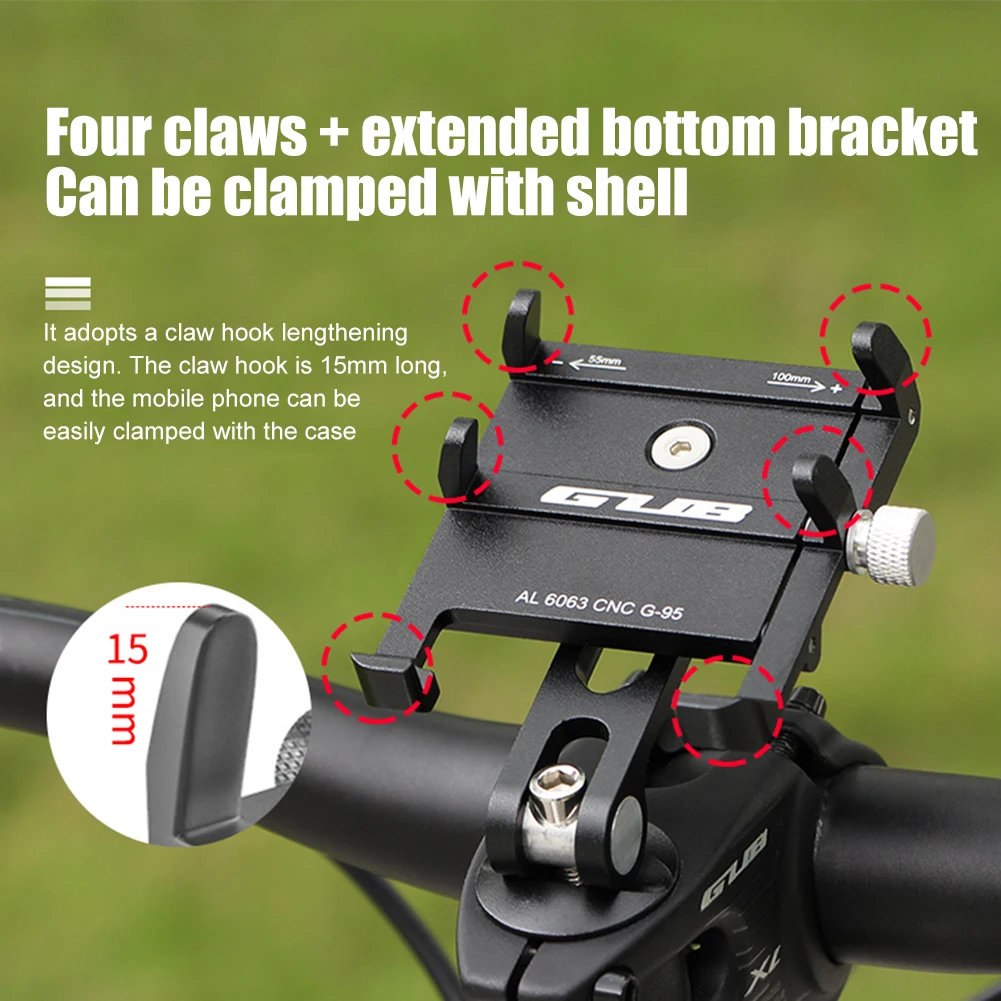 Handlebar Stem Phone Holder Aluminum Alloy Motorcycle Handlebar Mount Cell Phone Stand Mtb Bike Navigation Gps Bracket