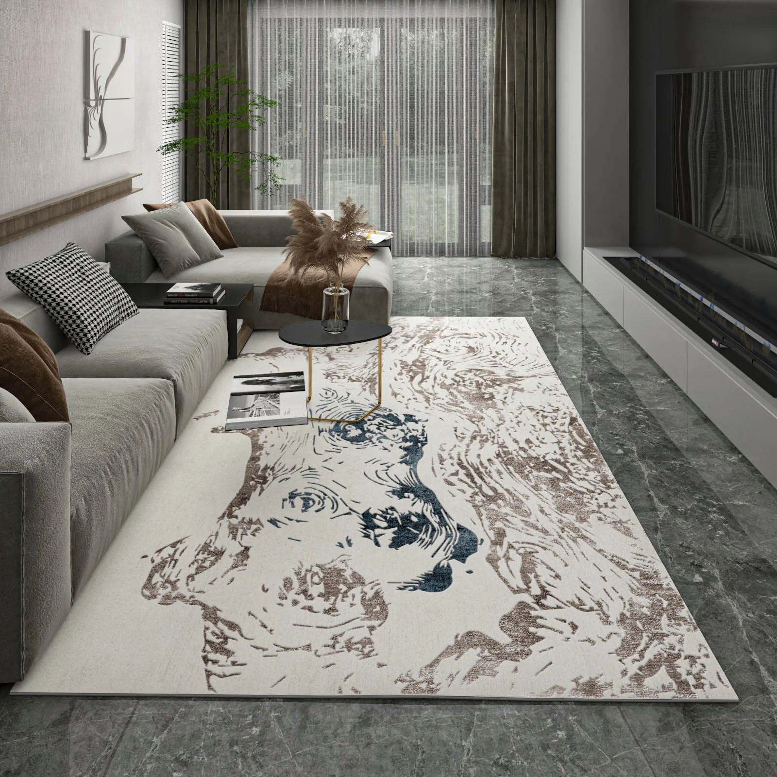 

Luxury Carpet For Living Room Large 200x300 Room Decor Abstract Grey Yellow Rug Bedroom Modern Floor Mat Nordic Home Soft Carpet