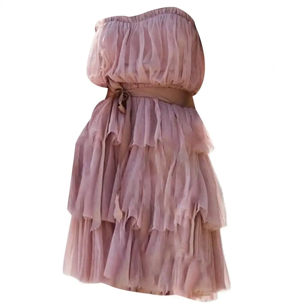 

Hidden Zipper Skin-touch Women Sexy Off Shoulder Prom Dress Streetwear