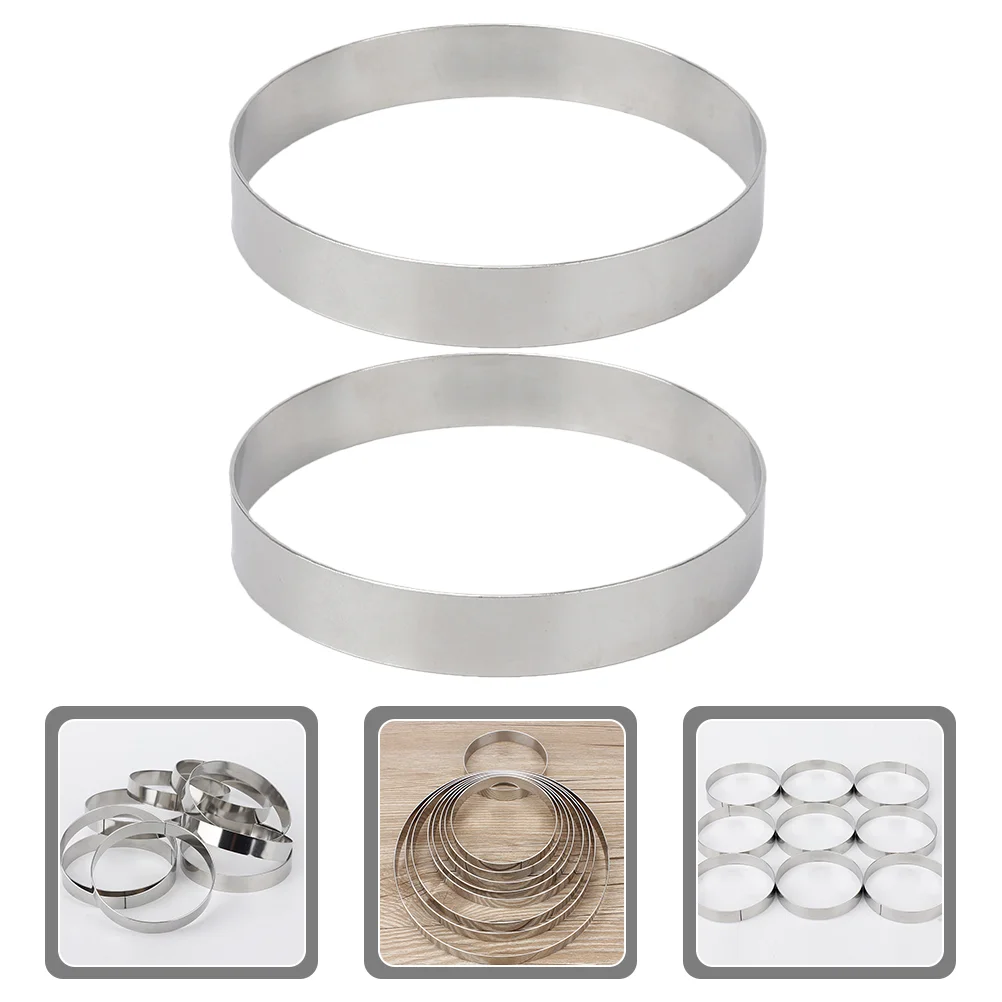 

2 Pcs Pizza Sprinkler Muffin Rings Cookie Cake Pastry Round Cookie Stainless Steel Pizza Mold Pizza Tool Circle Stencil