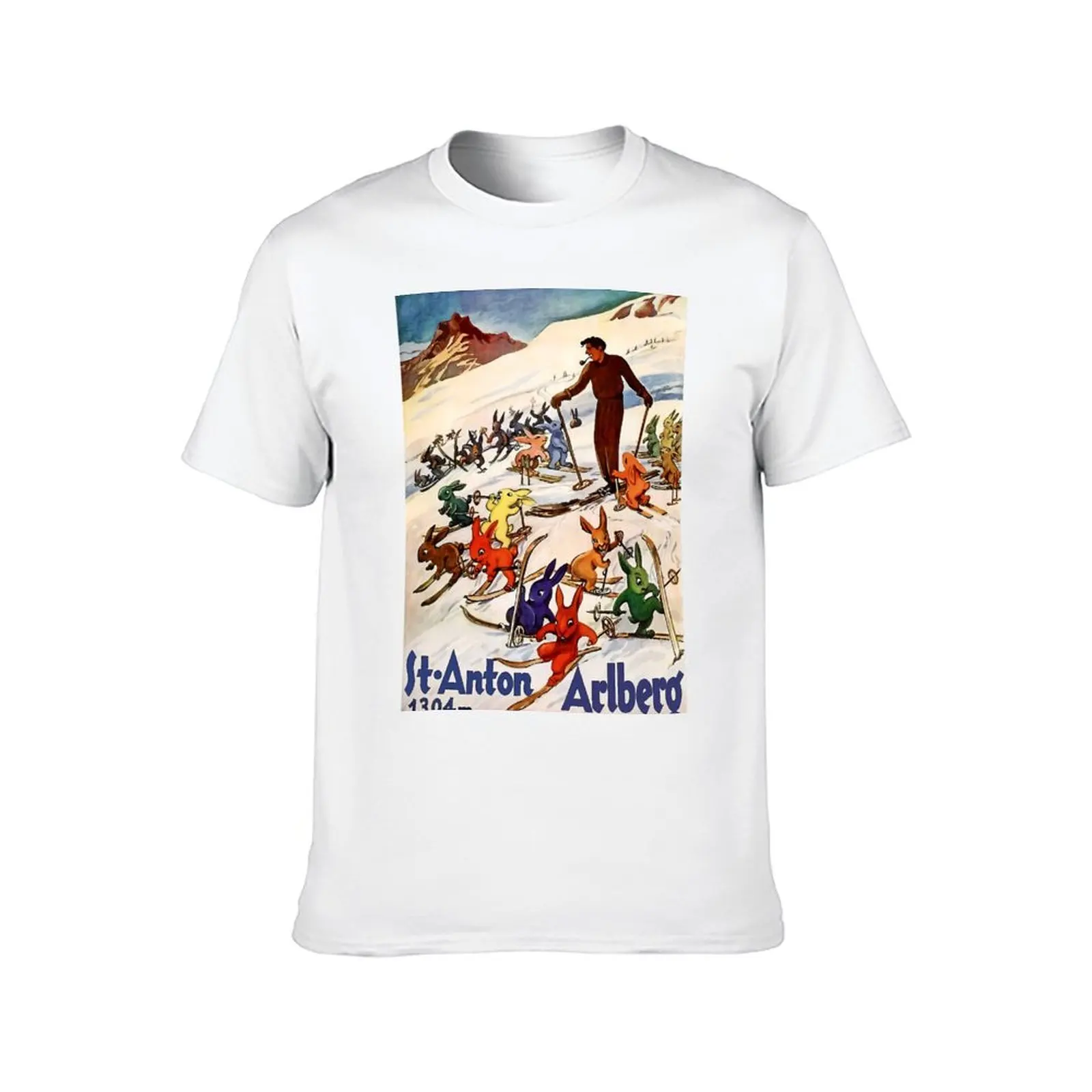 Футболка Rabbits Ski Saint Anton Arlberg рубашки с рисунком мужские футболки большие и высокие