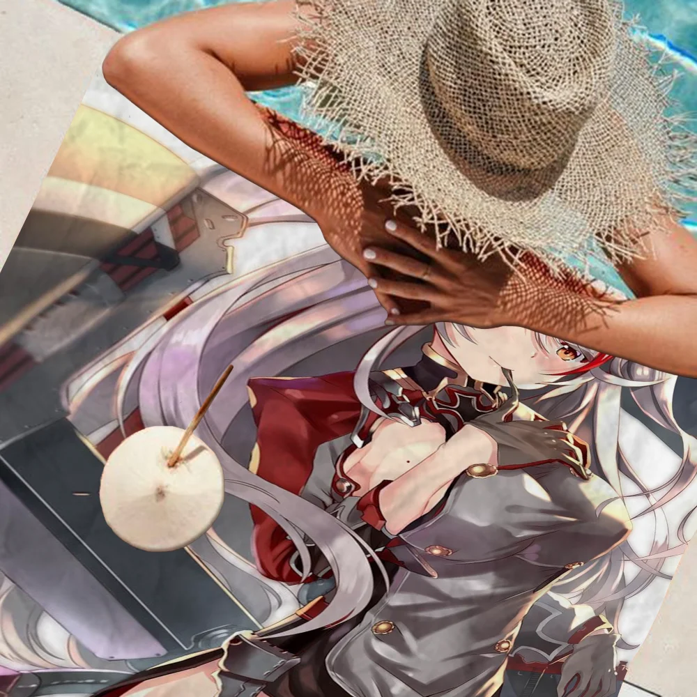 Azur Lane Prinz Eugen Пляжное полотенце Красочные банные полотенца для девочек из