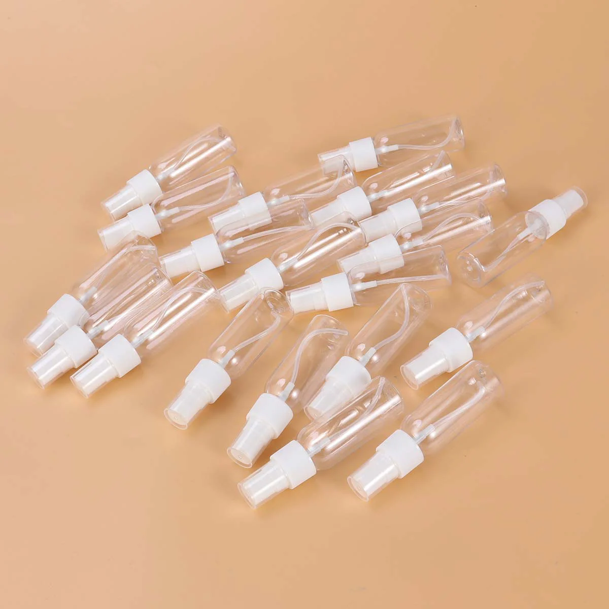 

20pcs Mini Plastic Small Empty Spray Bottle for Make and Skin Care Refillable Travel Use (30ML Transparent Bottles with