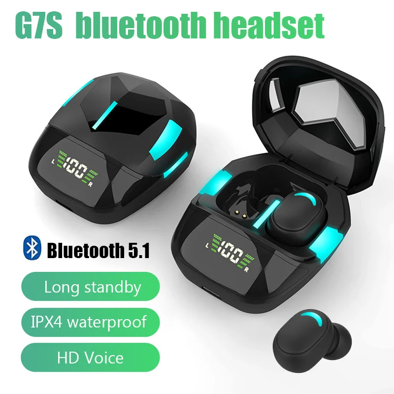 

G7S TWS Wireless Headphones bluetooth 5.1 headset Gamer Wireless Earbuds HIFI Stereo Sports Earphone With Mic for iPhone Xiaomi