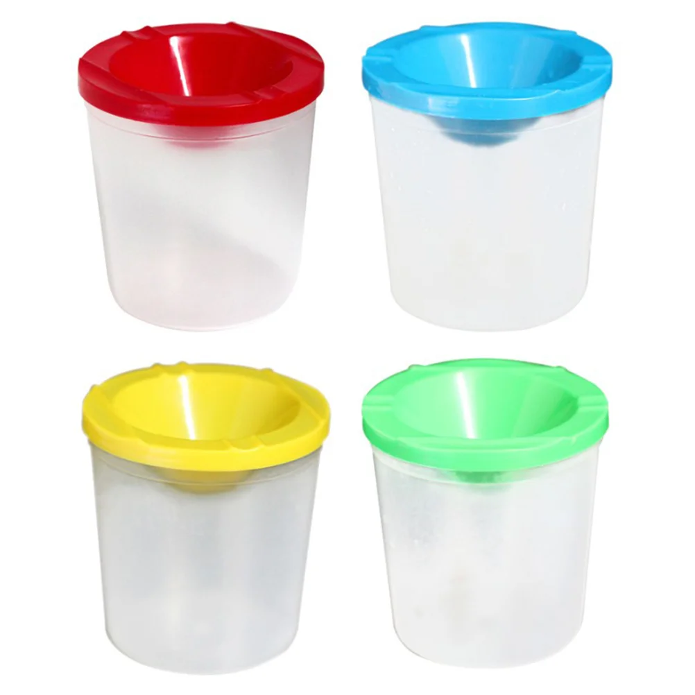 

Spill Cups Clear Leak Proof Spill Proof Washing Pen Cups Holder for Kids Painting Graffiti Tool Supplies Portable 10pcs