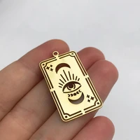 261224pcs brass card charm moon phases third eye card charm mystical witchcraft witchy celestial charm jewelry supplies