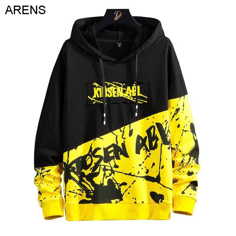 

Spring Autumn Hoodies Sweatshirt Men Hoodie Sweatshirt Men O Neck Long Sleeve Loose Pullover Women Hip-hop Patchwork Hoodies