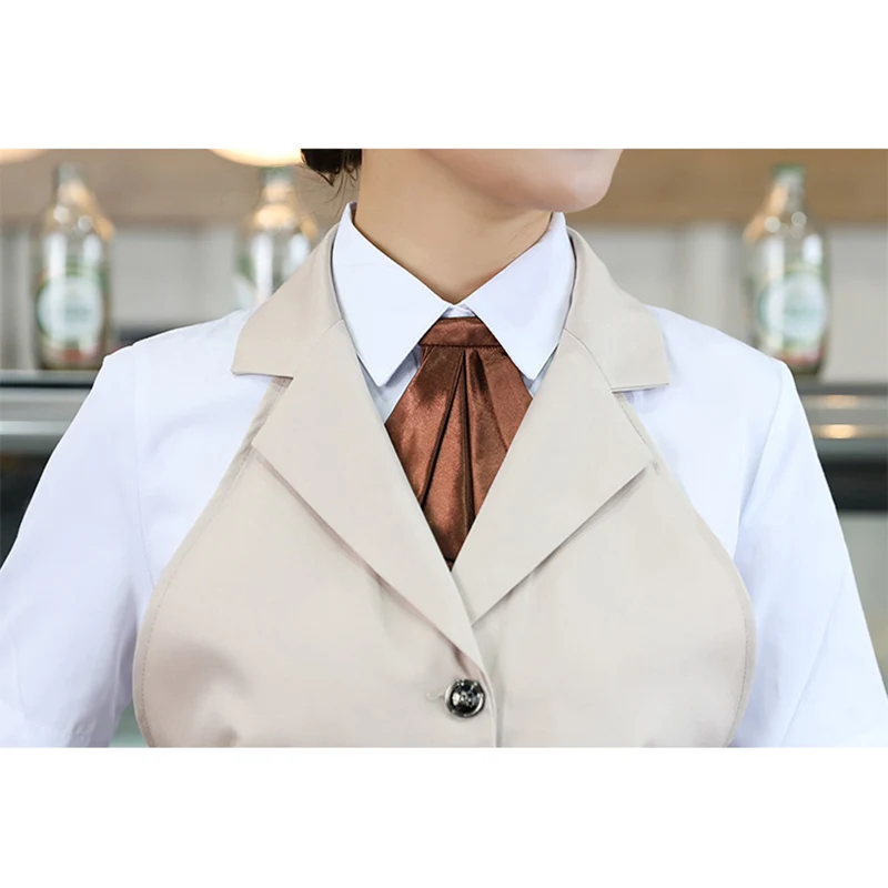 Официантка для отеля ресторана Женский фартук платье с карманом