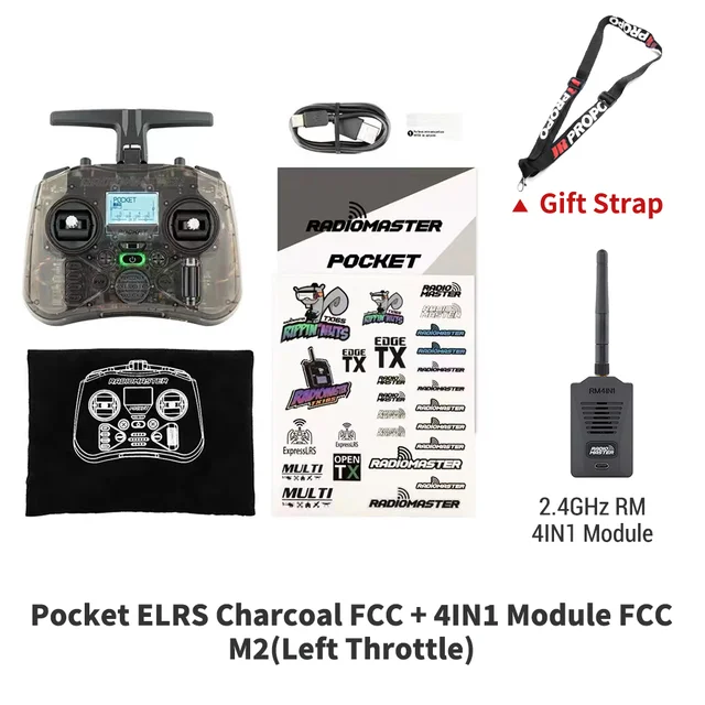 Radiomaster Pocket ELRS 2.4Ghz Charcoal + 4in1 module