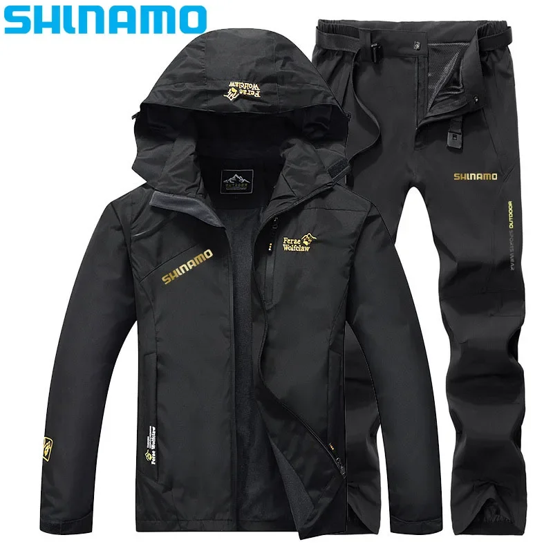 

2022 Spring and Autumn Thin Outdoor Jacket Men's Sports Suit Windproof Waterproof Hiking Pants M-6XL Size Hunting Fishing Suit