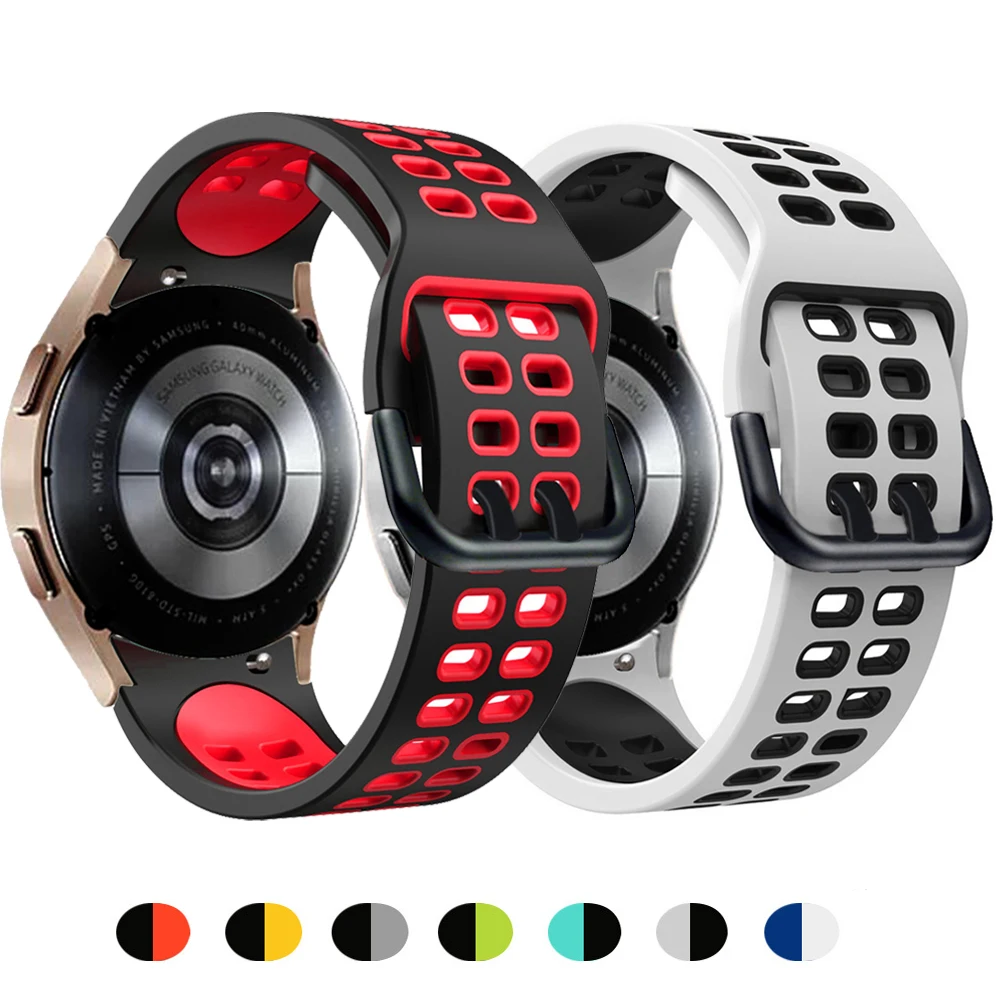 Ремешок силиконовый для смарт-часов спортивный браслет Samsung Galaxy Watch 4 classic 46 мм 42 44