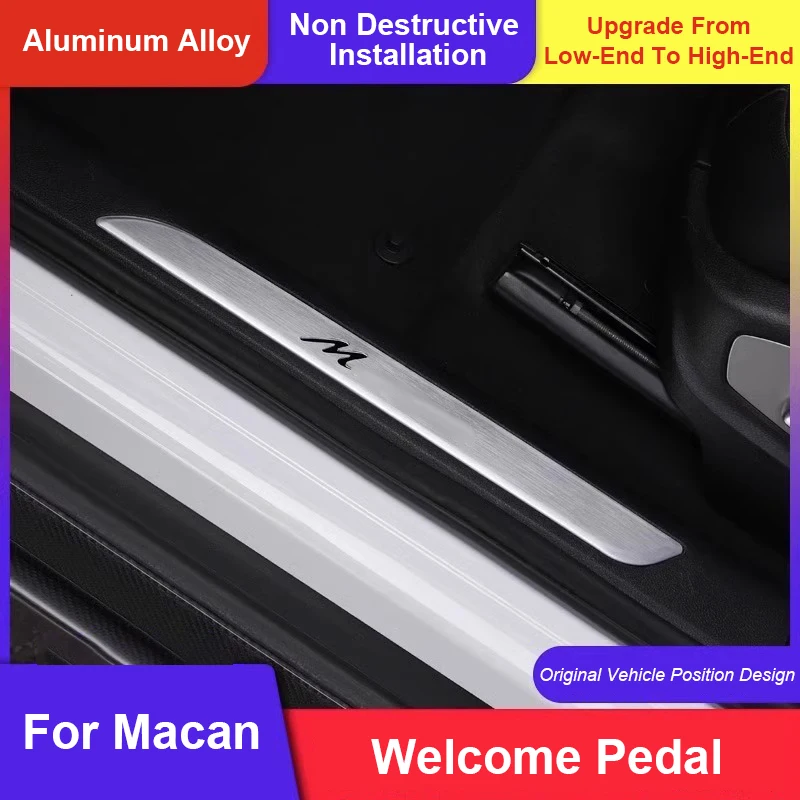 

Для Porsche Macan в стиле автомобиля, накладка на порог, пороговая панель, защитная рамка, декоративные аксессуары, внешняя наклейка
