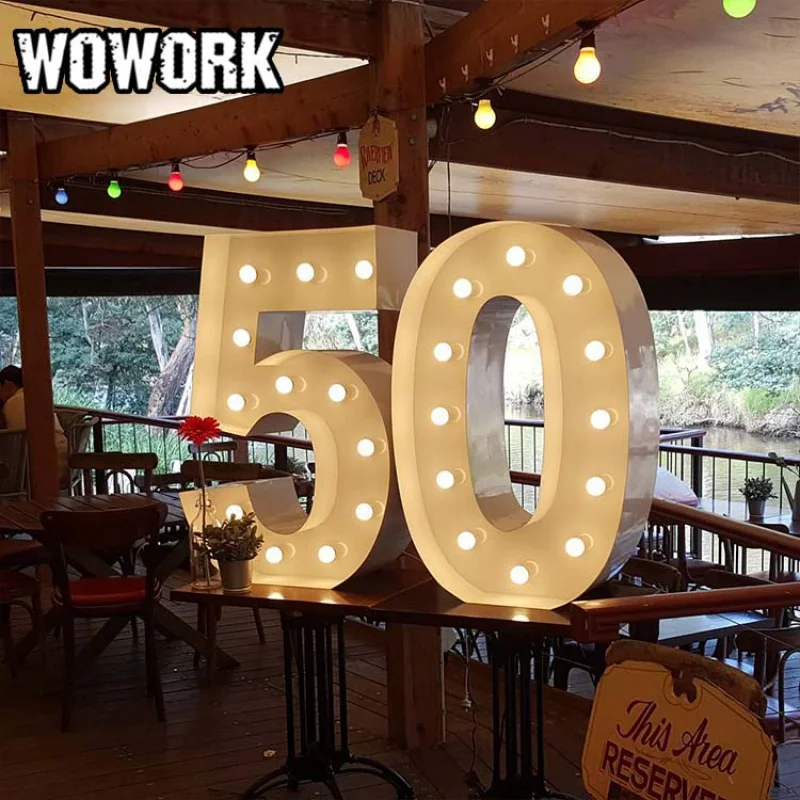 

2023 WOWORK light up party marquee letters 4ft led lighting for wedding event decoration