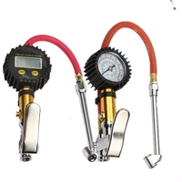 digital car air tire gauge inflator meter pressure manometer with pvc pipe hose for air compressor charging car truck suv