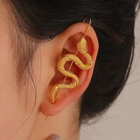 snake shape ear cuff punk gothic exaggerated piercing clip on earrings creative earrings for women aesthetic jewelry aretes muje