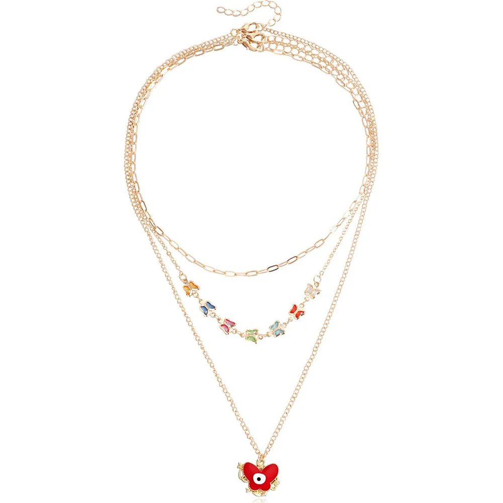 

New Colored Vintage Turkish Evil Eye Set Pendant Necklaces For Women Clavicle Chain Femme Choker Party Jewelry For Women Gifts