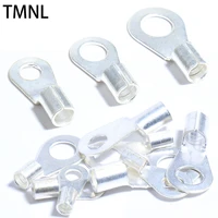 100pcs cable wire crimp ot non insulated ring fork o type plated brass terminals wiring cold pressed copper nose assortment kit