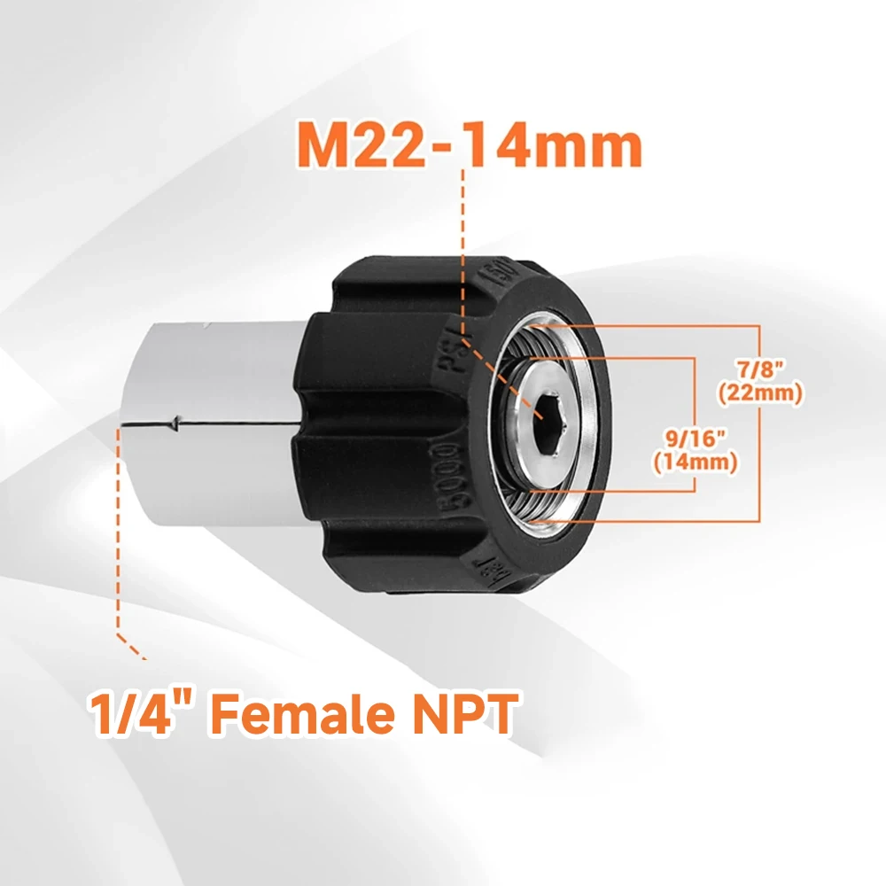 

Kaikarai Адаптер для мойки высокого давления M22-14 to 1/4
