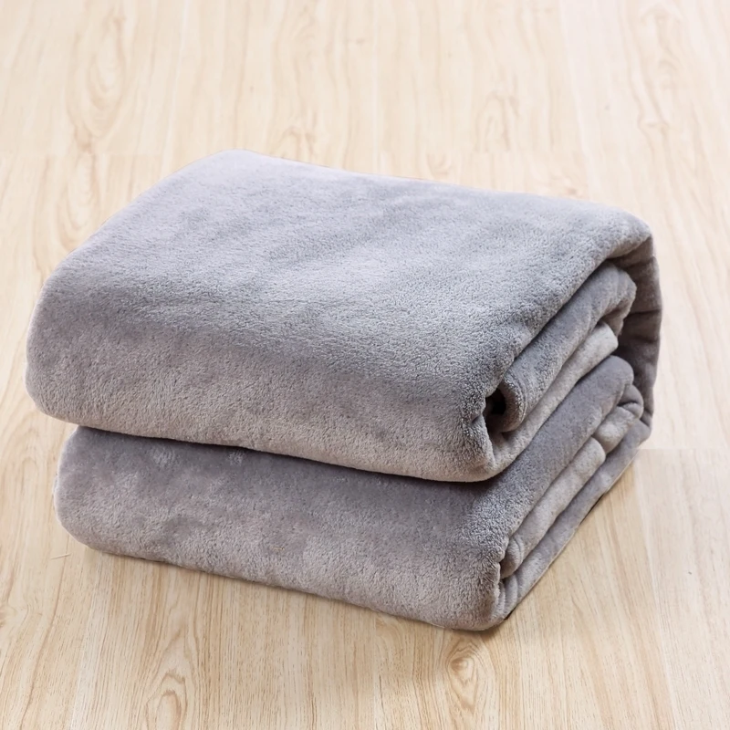 

Soft Warm Coral Fleece Flannel Blankets for Beds Solid Color Four Seasons Nap Blanket Bed Sheet Portable Travel Warm Blanket
