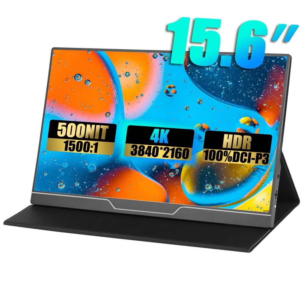 Портативный монитор 15 6 дюймов 4K UHD 3840*2160 IPS HDR 500 нит двойной динамик игровой