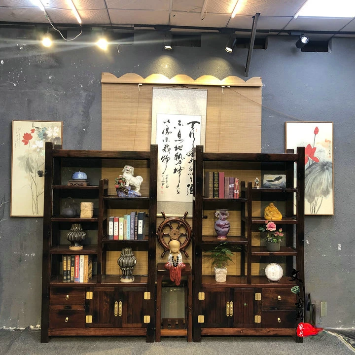 

Old Ship Wood Antique Shelf Living Room Chinese Classical Antique Shelf Shelf Partition Decoration
