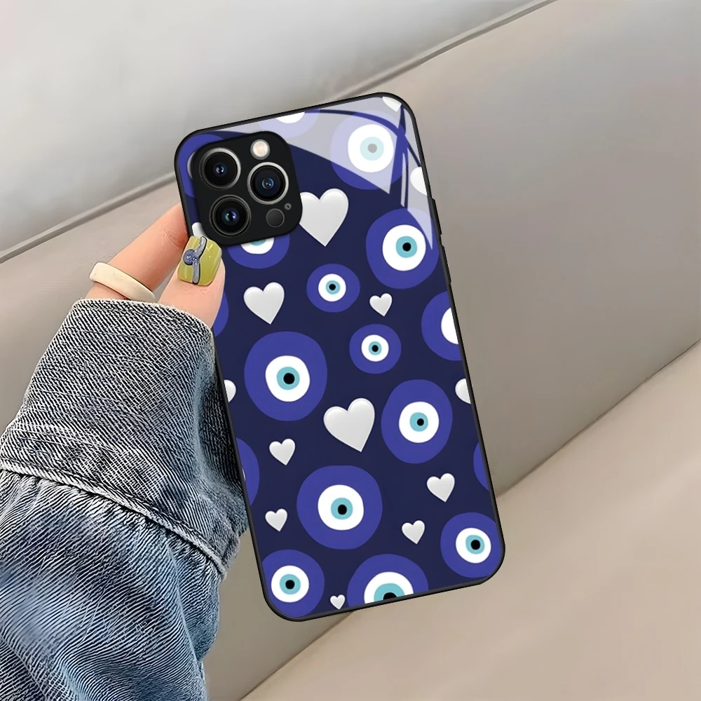 Чехол с закаленным стеклом для iPhone 14 Pro Max 15 12 11 13 Mini X XR XS 8 7 Plus SE