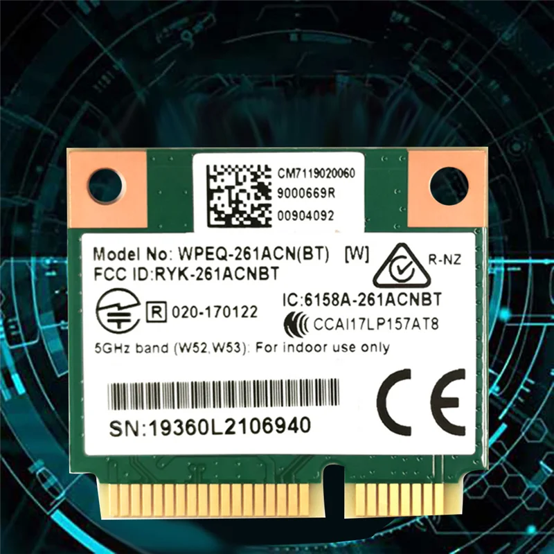 QCA6174 WPEQ-261ACN(BT) WIFI-карта 802.11AC 867M Bluetooth 4 2 WIFI 5 Mini PCIe Беспроводная карта