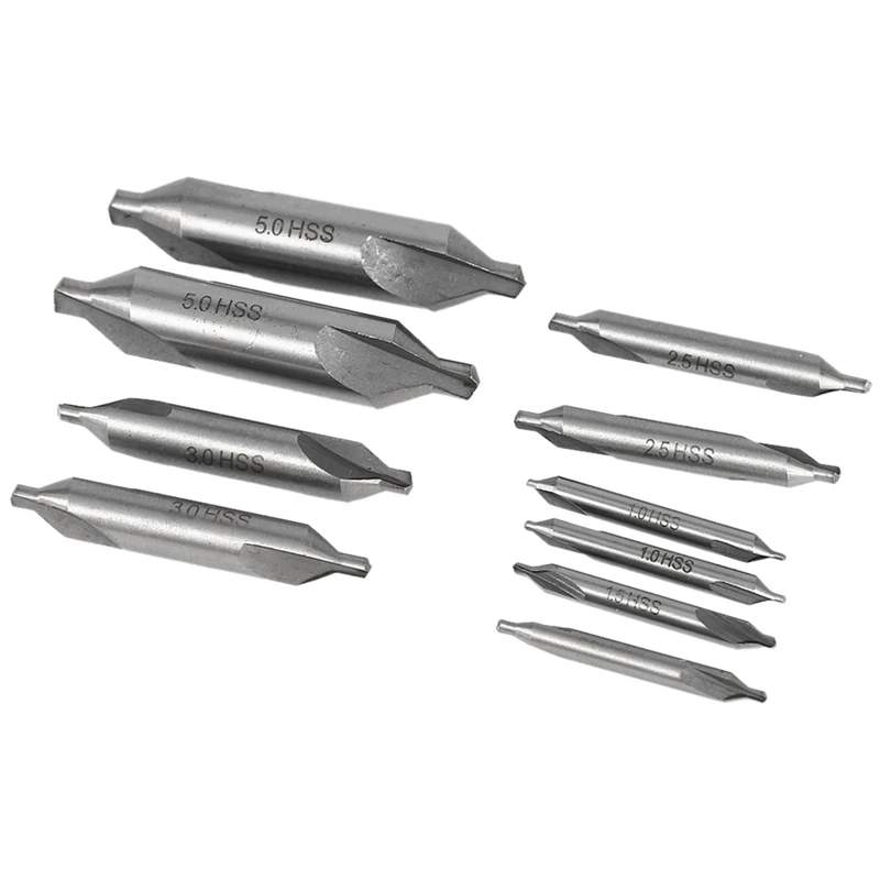 

10Pcs/Lot Combined Countersink Bits 60 Degree Center Drill Set Hss Metal Drilling Power Tools Lathe Milling Cutter Tool