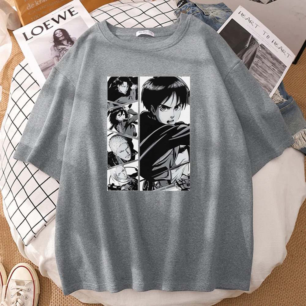 

Anime Attack on Titan Breathable T-shirt Women O Neck Sport Short Sleeve T shirt 2022 Summer Crewneck Harajuku Streetwear Tee