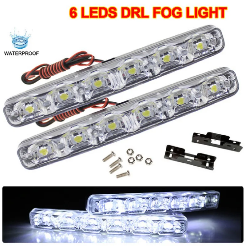 

Car Daytime Running Light Lamp 6 LED 12V Waterproof Fog Lights 2PCS