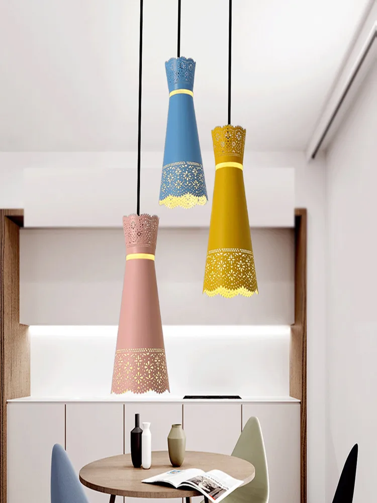 Restaurant chandelier Nordic simple creative dining room lighting cafe bar wrought iron three-head disc | Освещение