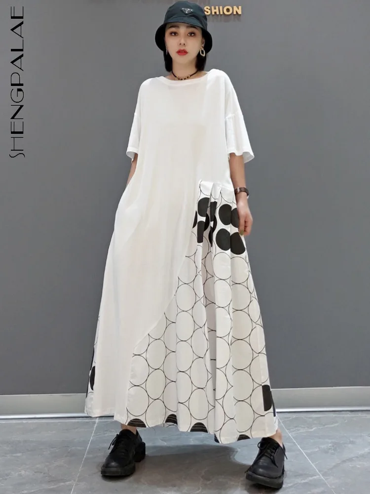 

SHENGPALAE, модное корейское женское платье, элегантный шик, в горошек, Vestido, Модный женский халат, лето 2023, новая одежда 5R2456