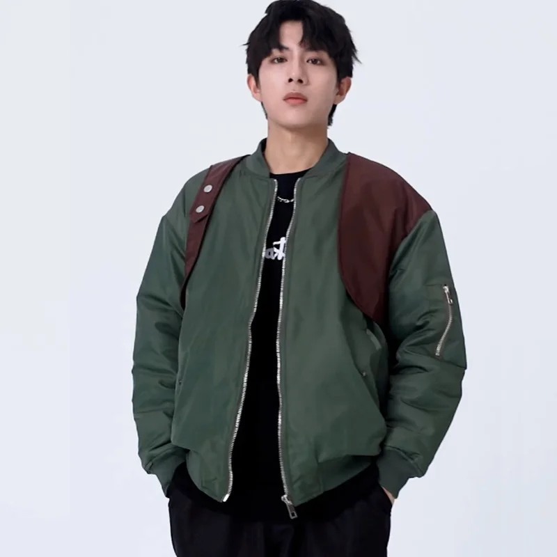 

winter jacket men Bomber parkas couple Cotton Thick streetwear Casual Autumn varsity women Stand Collar Military coats
