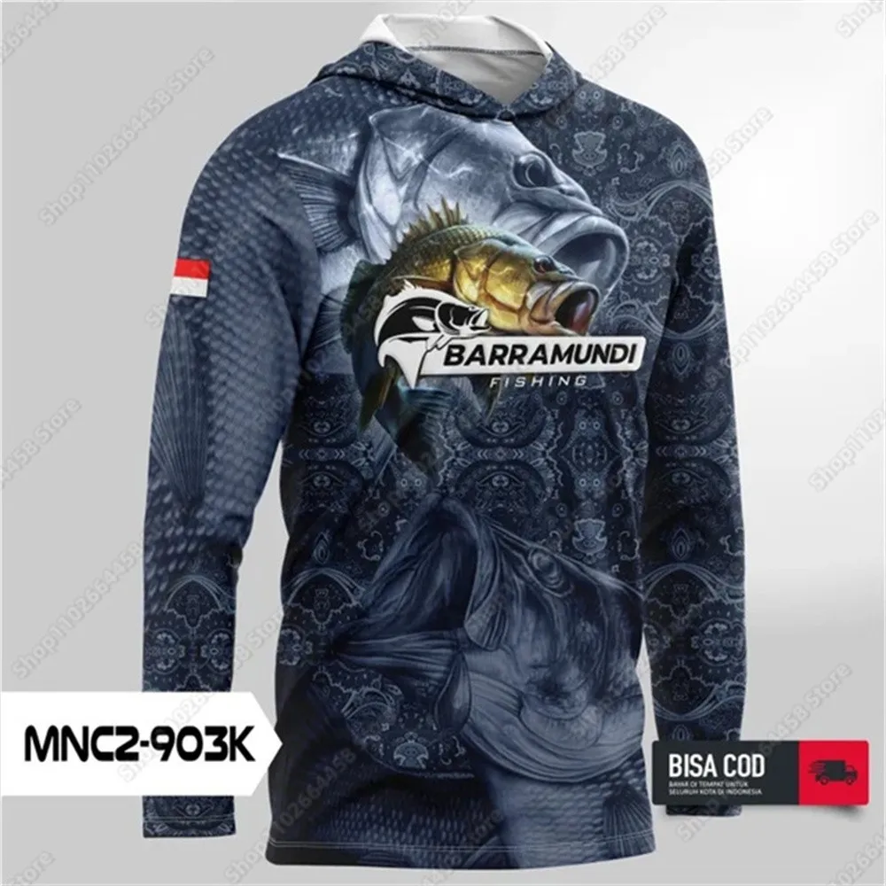 

Summer Fishing Hooded Shirts Sun Uv Protection Fishing Clothes Outdoor Long Sleeve Hoodie Men's Fishing Shirts Camisa De Pesca