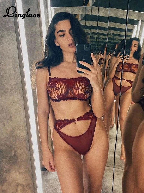

Женское кружевное нижнее белье Linglace, прозрачное соблазнительное нижнее белье для взрослых