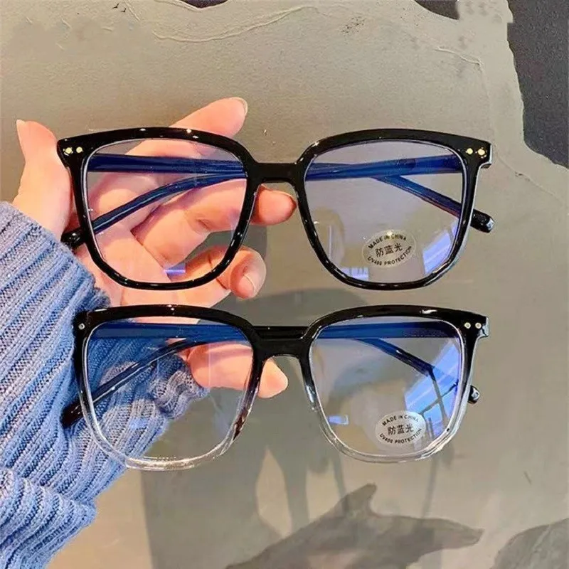 

Модные Винтажные Очки большого размера с защитой от синего света, офисные компьютерные очки унисекс, круглые очки с защитой от излучения, очки для видеоигр