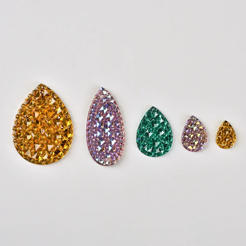 Красочная смола посеребренная основа в форме капли воды квадратное лицо