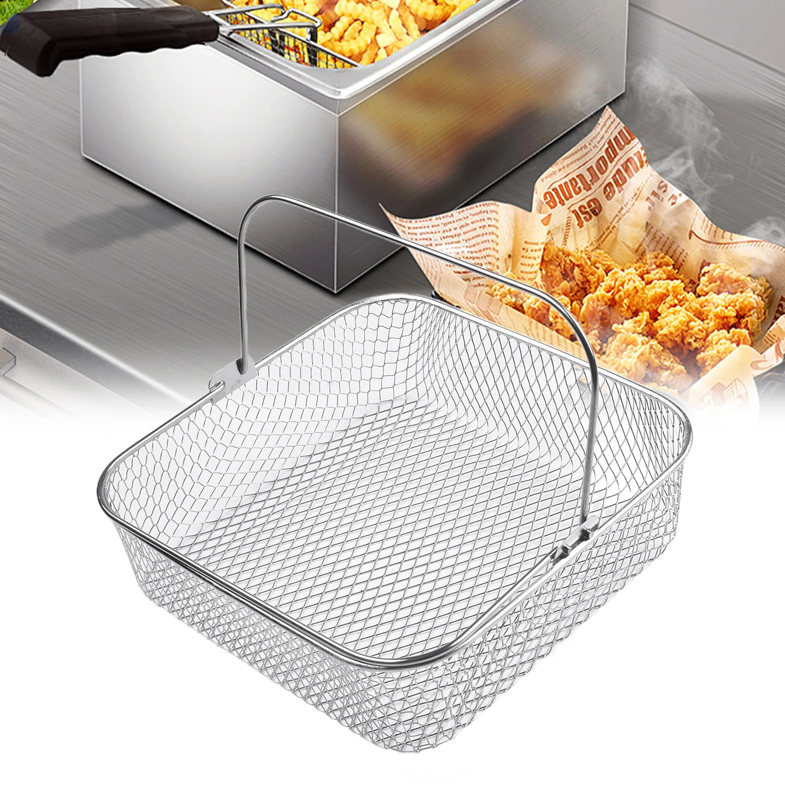 Квадратная корзина для фритюрницы из нержавеющей стали аксессуары 5.8QT 6QT Utensilios De