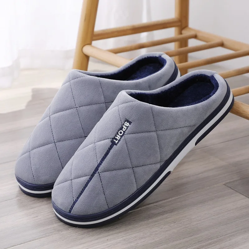 Size 47-50 Big Size Slippers Autumn Winter Men's Cotton Slippers Extra Large Size Home Cotton Shoes Warm Men Slippers Shoes