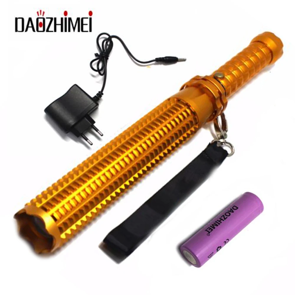 

Baseball Bat Gold led tactical torch 3 mode adjustable baton self defense torch xml Q5 2000 lumen light lanterna Flashlight