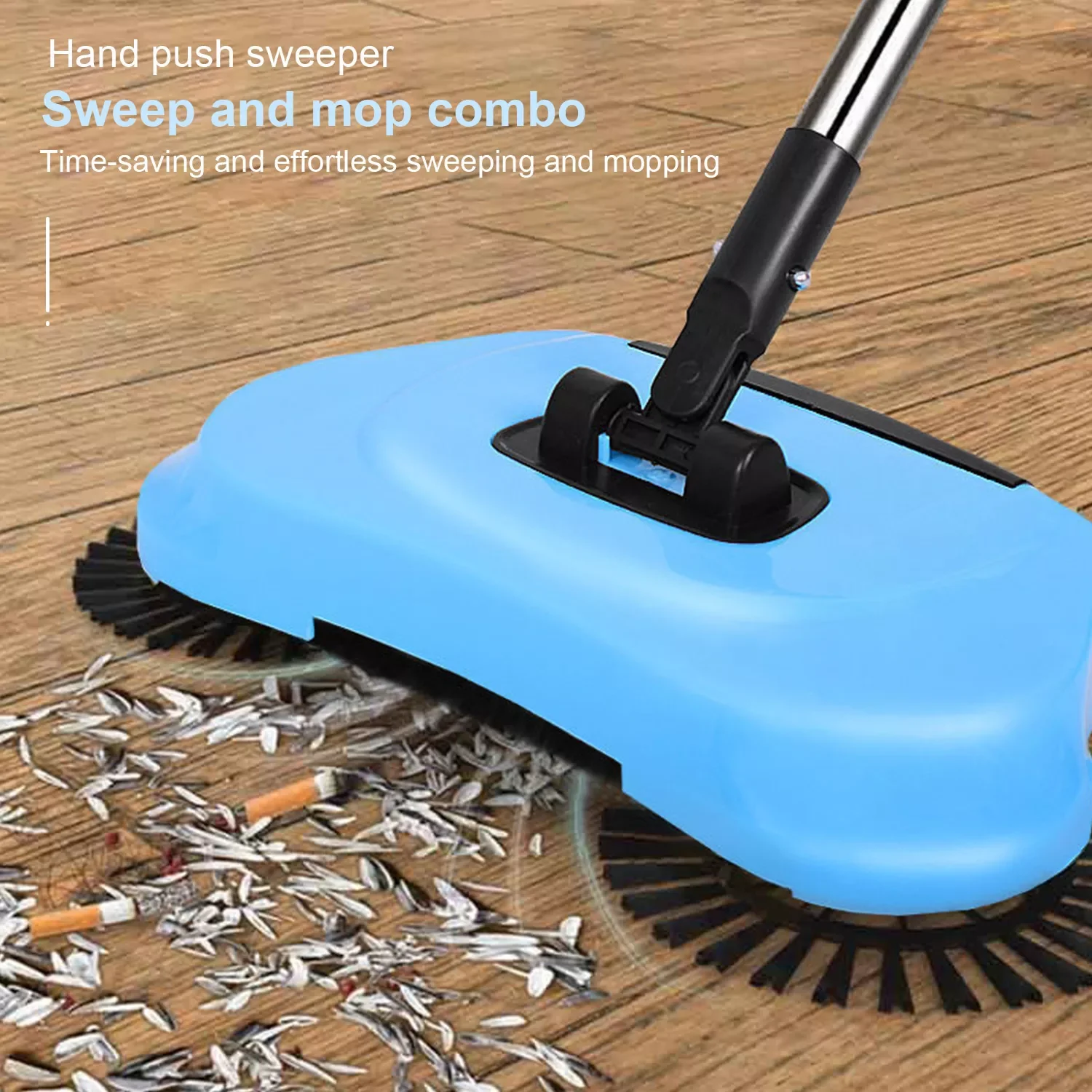 

NEW2023 Sweeping Machine Push Type Hand Push Magic Broom Dustpan Handle Household Stainless Steel Cleaning Package Hand Push Swe