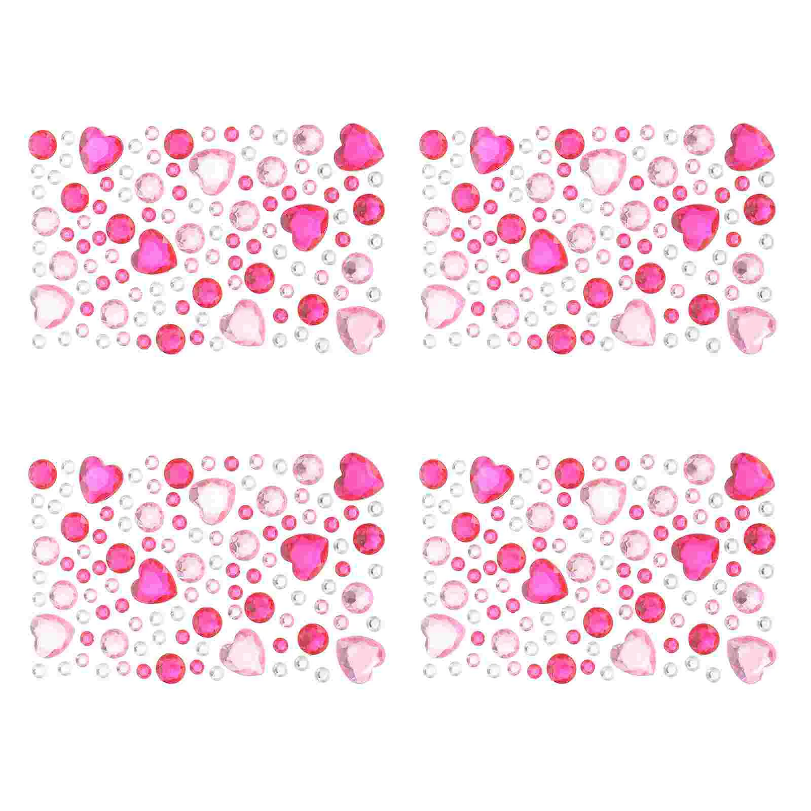 

4 sheets of DIY Rhinestone Sticker Kids Craft Decals Phone Case Stickers