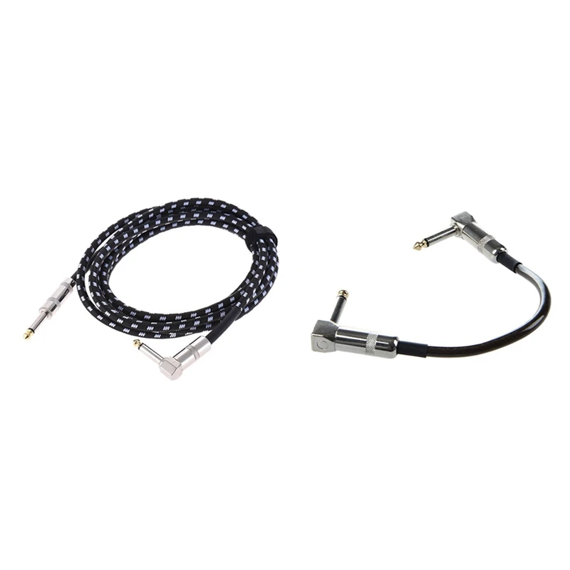 

12 Inches 6.3Mm Guitar Patch Cable With 3 Meters/10 Feet Electric Guitar Bass Musical Instrument Cable