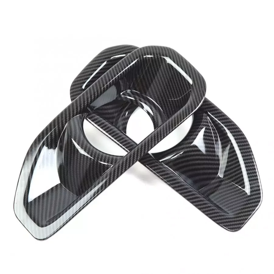 

2pcs Carbon Fiber Texture Front Bumper Fog Light Protective Trim Fits for Jeep Wrangler JL 2018 car Chromium Styling