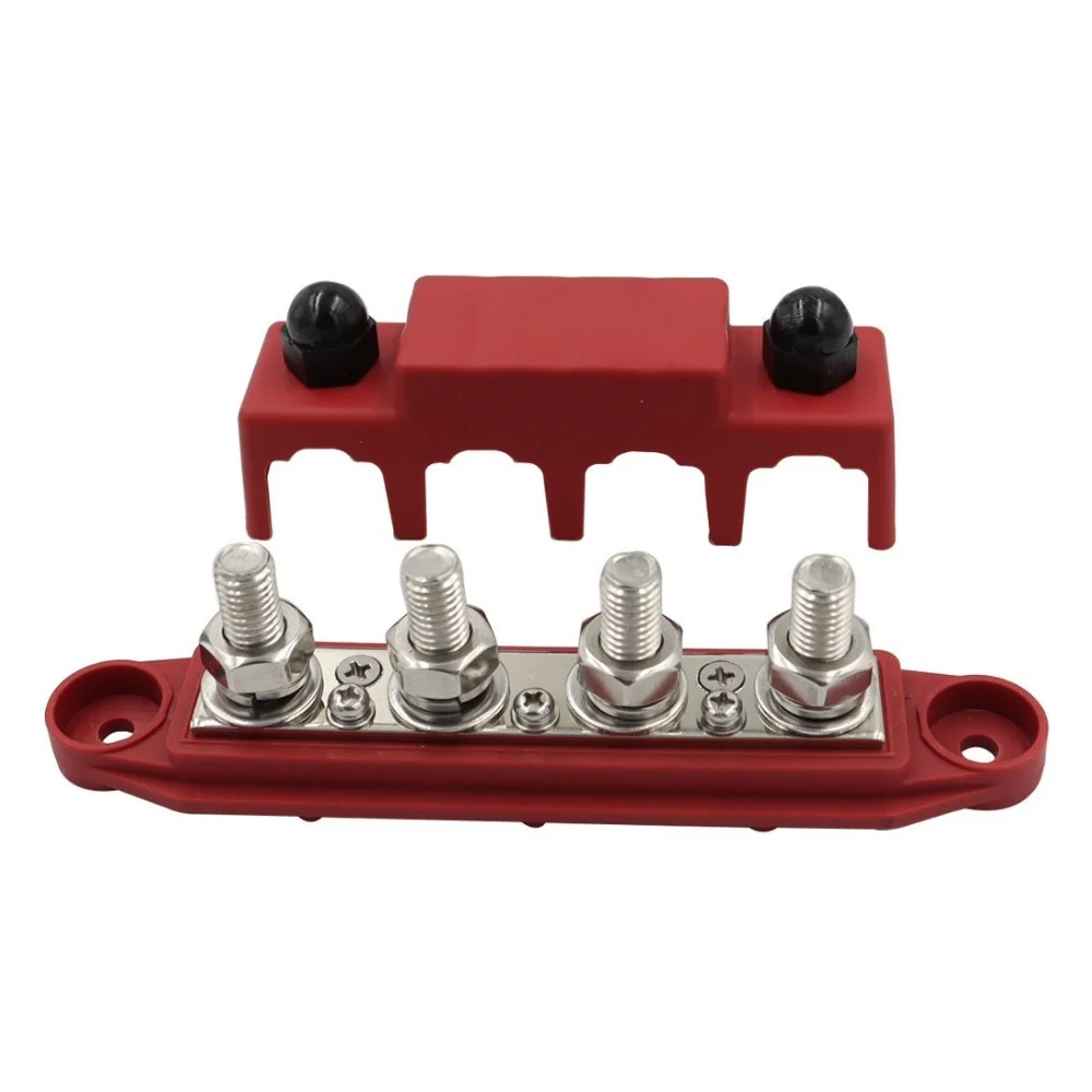 

M8 M10 Cover Ground Distribution Block 150A 48V Rating - Car Boat Marine Power Distribution Terminal Block