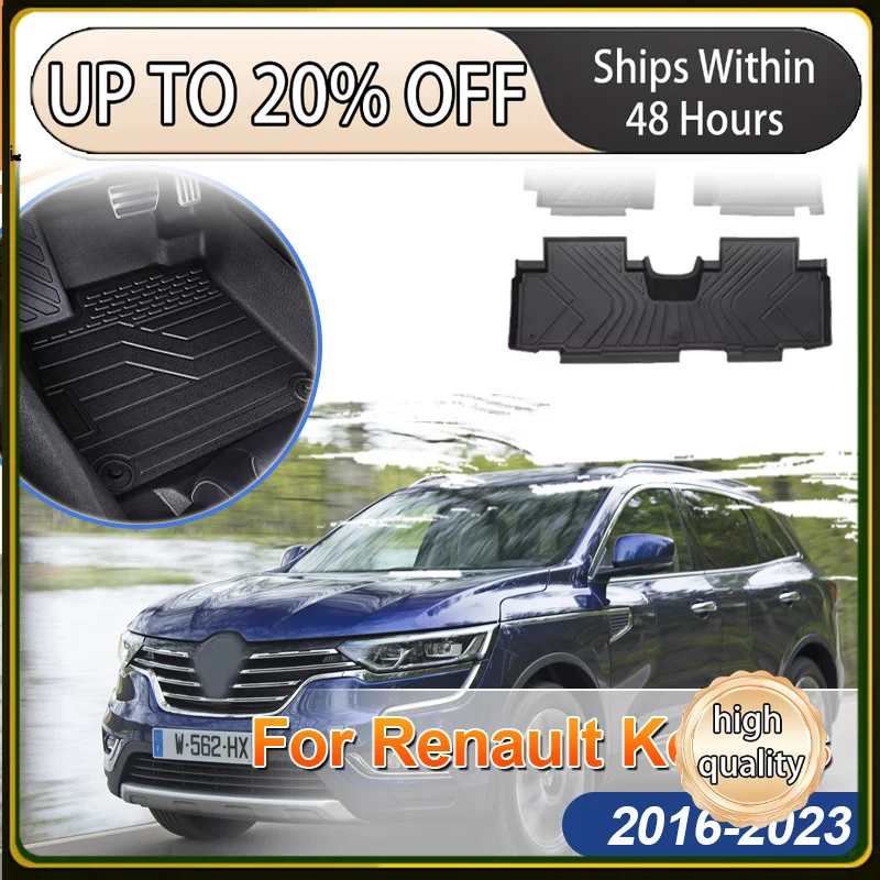 Фото Коврик для пола автомобиля с левым рулем для Renault Koleos Samsung QM6 HC MK2 2016~2023 2020, легко очищаемый, антигрязевой, из материала TPE, автомобильные аксессуары. №1
