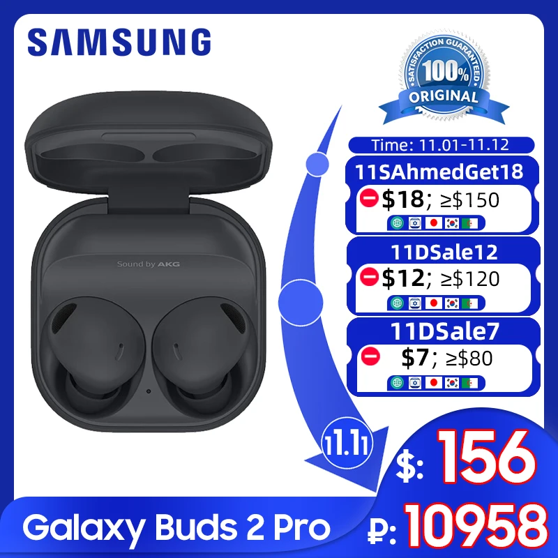 

Samsung Galaxy Buds 2 Pro TWS Earphone Bluetooth Active Noise Cancelling Wireless Headphone HiFi Sound For Galaxy S22 Ultra