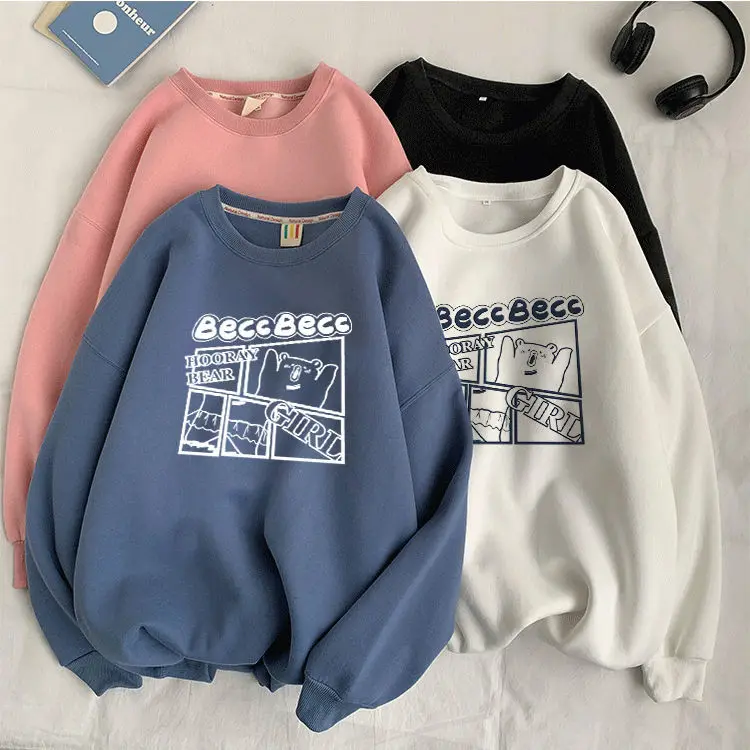 

2022 new spring and autumn thin sweater women oversize loose drape lazy campus style loose student fresh casual jacket clothes