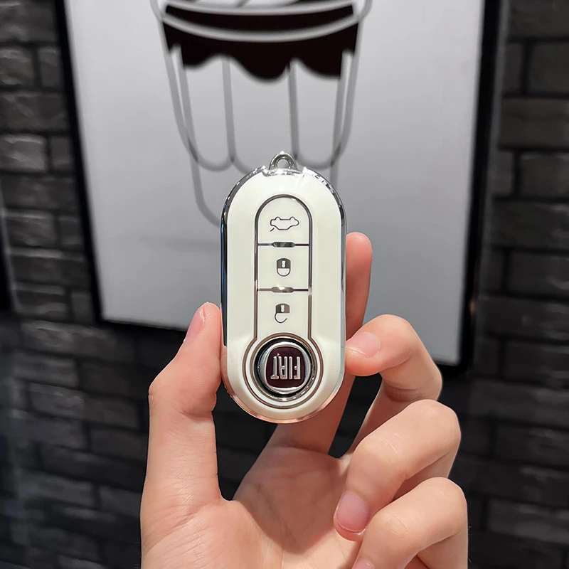 

Чехол для ключа автомобиля с 3 батона для Fiat 500 Ducato Panda 500L Punto Lancia Musa для Citroen, автомобильный брелок, кожаный брелок